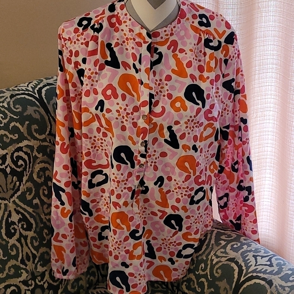 Buckhead Betties sz large Lilly Elsa look Beach vacation summer shirt WT202